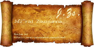 Járai Zsuzsanna névjegykártya