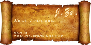Járai Zsuzsanna névjegykártya